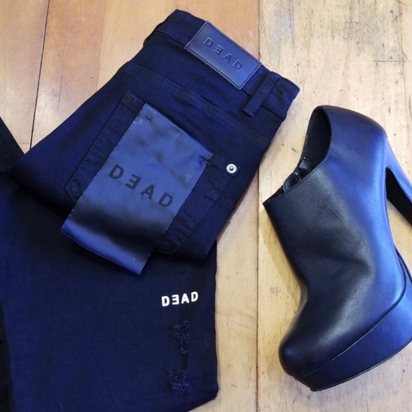 NWOT Dead Studios High Biker Distressed Jean sz6 - Picture 4 of 8